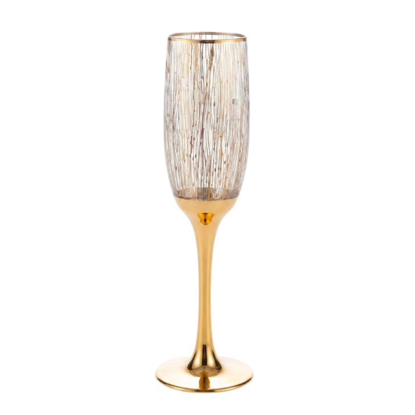 Amore Collection 6.4oz Wine Glass Set-Gold