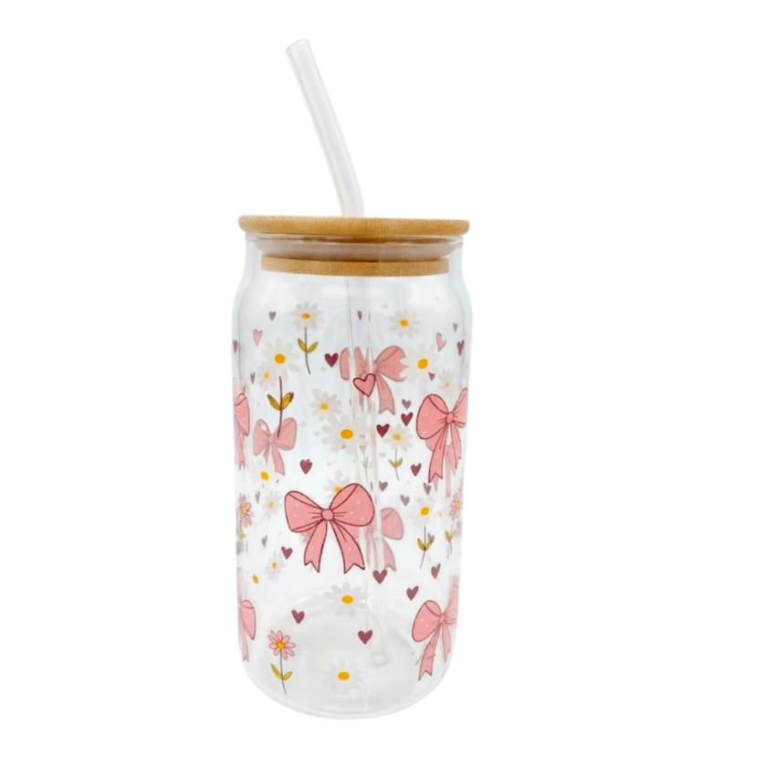Bowbelle 17oz Bamboo Lid Glass