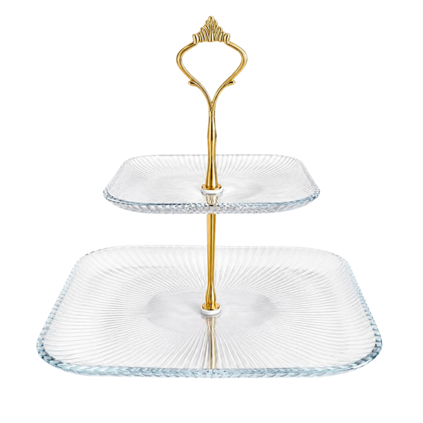 Artemis 2pc Glass Tray With Stand