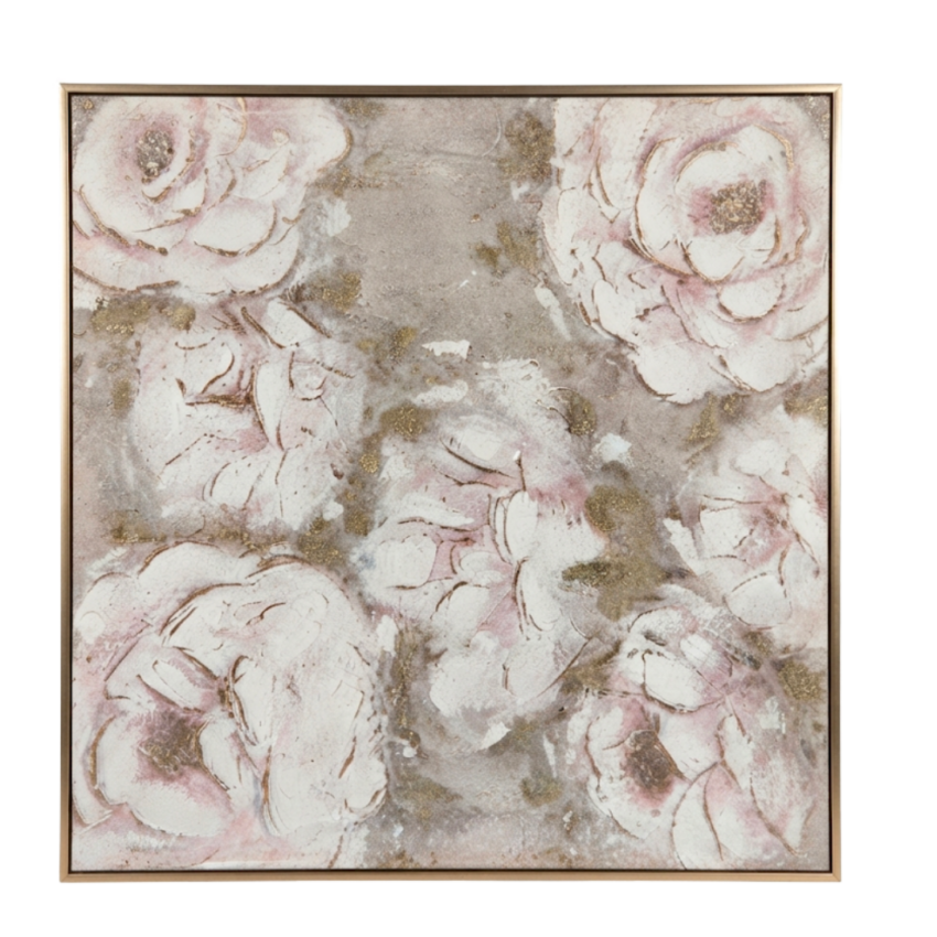 Magnolia Painting w/ Frame 80X80 CM