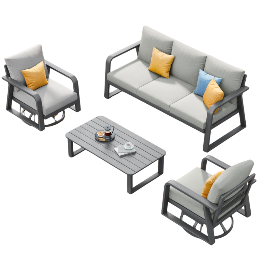 Newport 4pc Patio Set With Swivel chair