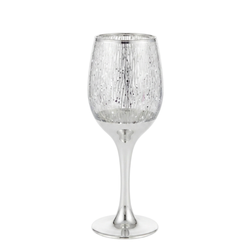 Noir Collection 10.6oz Wine Glass-Silver