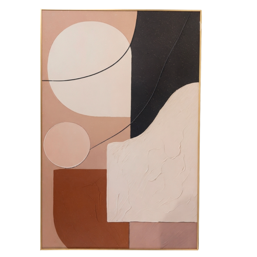 Japandi Geo 31.5 x 47" Framed Painting