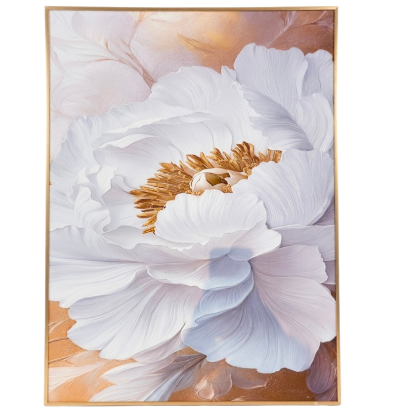 Silver Daisy 24 x 31.5" Framed Wall aRt