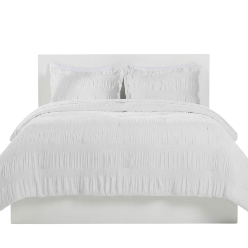 White 3pc Queen Comforter Set