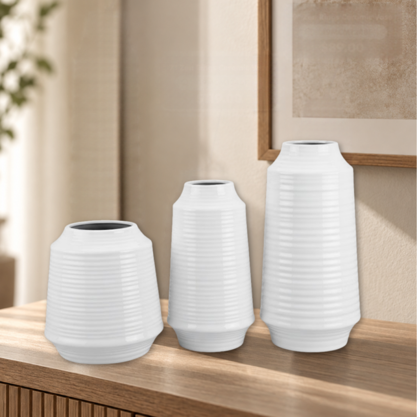 Zen Rings Ceramic Vase