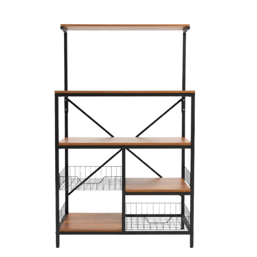 35x12x48" Multi Tier Storage Shelf With Basket