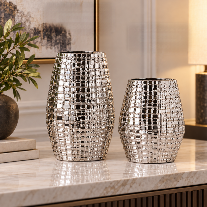 Chrome Ceramic Vase