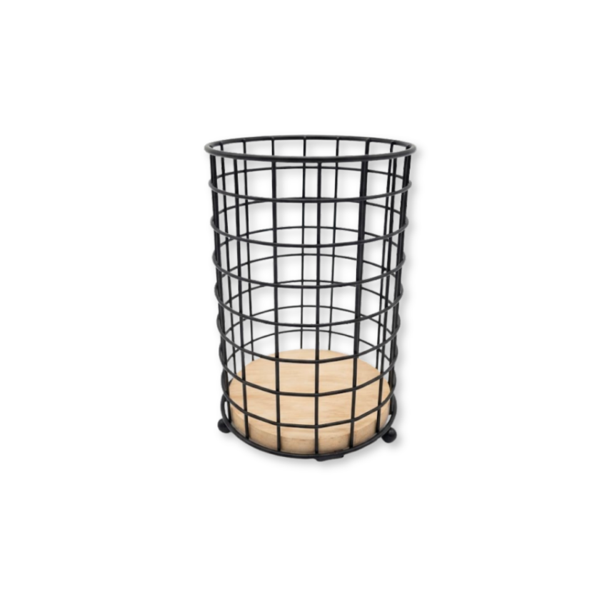 7" Round Metal Utensil Holder