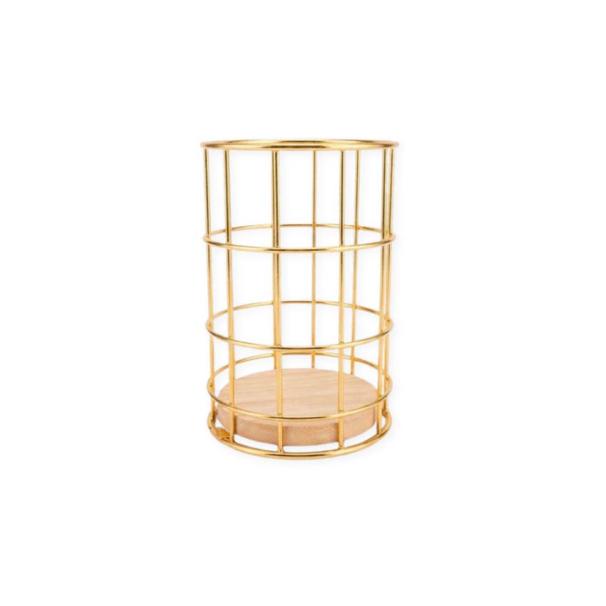 Gold Metal Utensil Holder