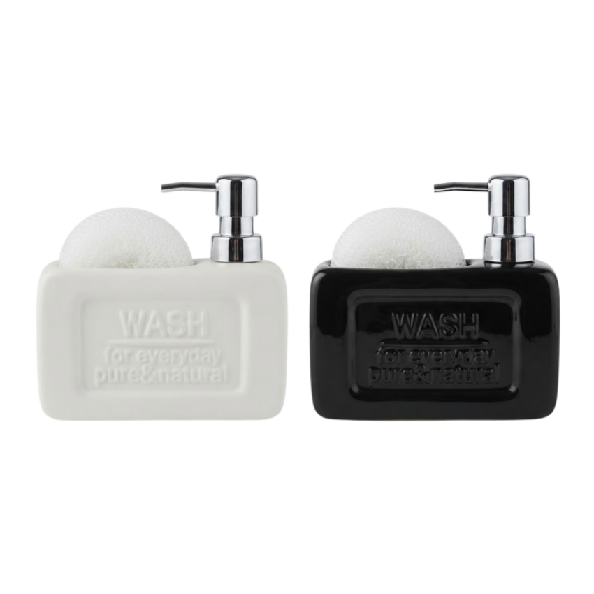Noir 2pc Soap Dispenser With Sponge