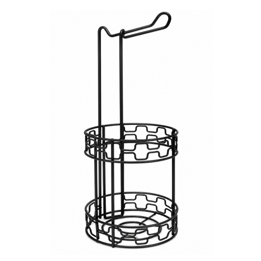 Bath Tissue Holder - Black Angles 16x60.5cm