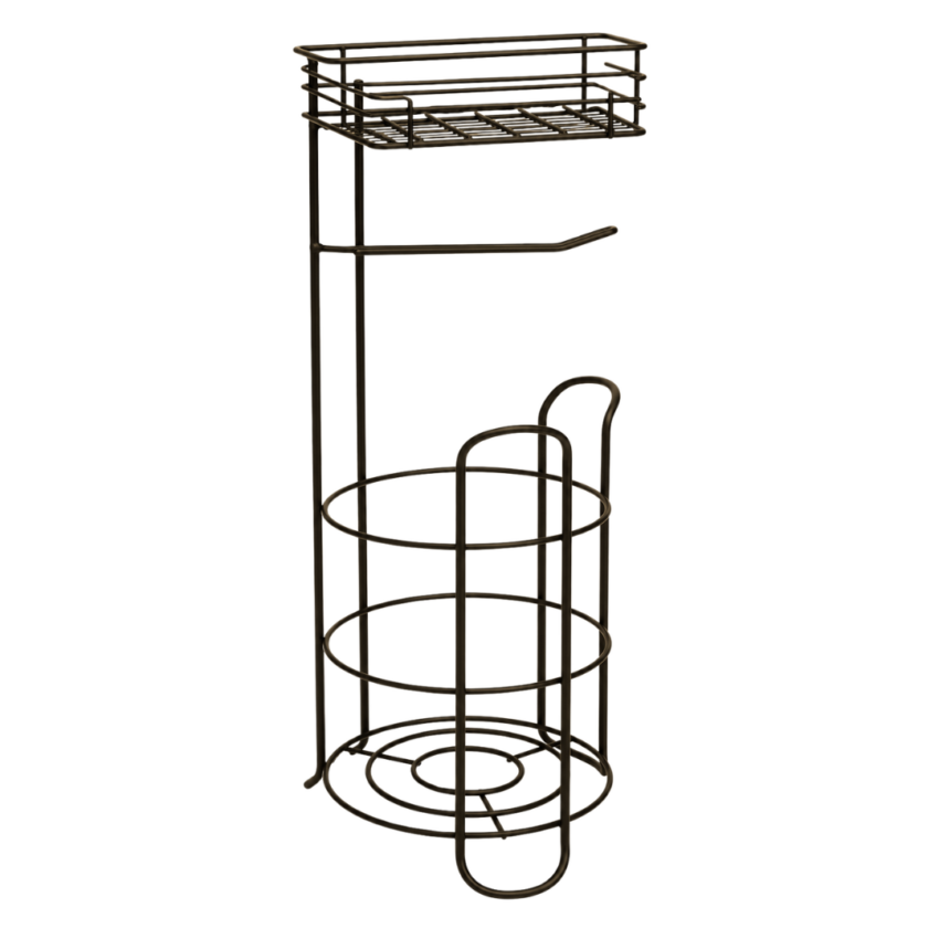 Bath Tissue Holder w/tray - Black 2Circle 18.5x61cm