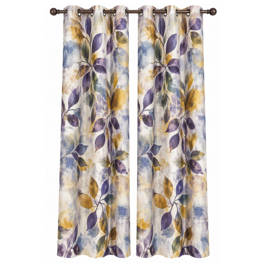 Celeste Printed Darkout Grommet Panel - 1Pc / Pack