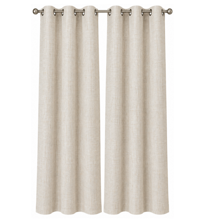 Felicia Linen Woven Grommet Curtain Panel - 2Pcs/Pack