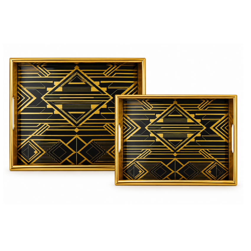 Gold & Black Décor Tray