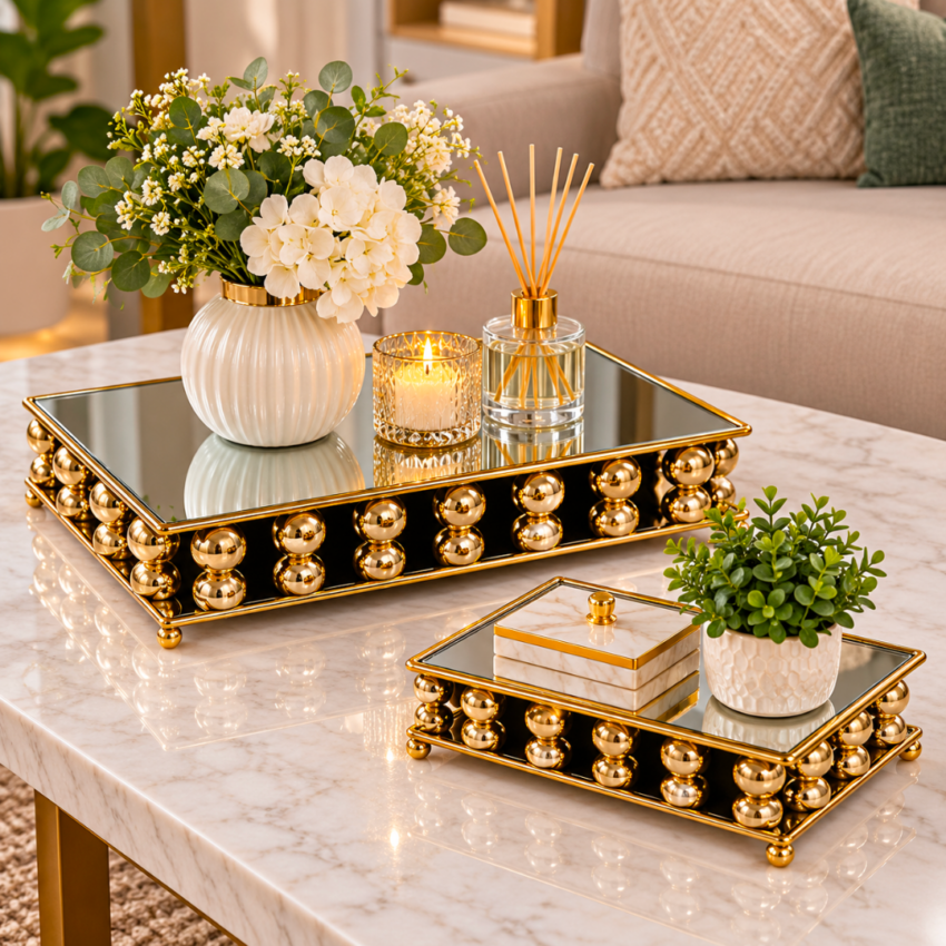 Halo Décor Mirrored Stand