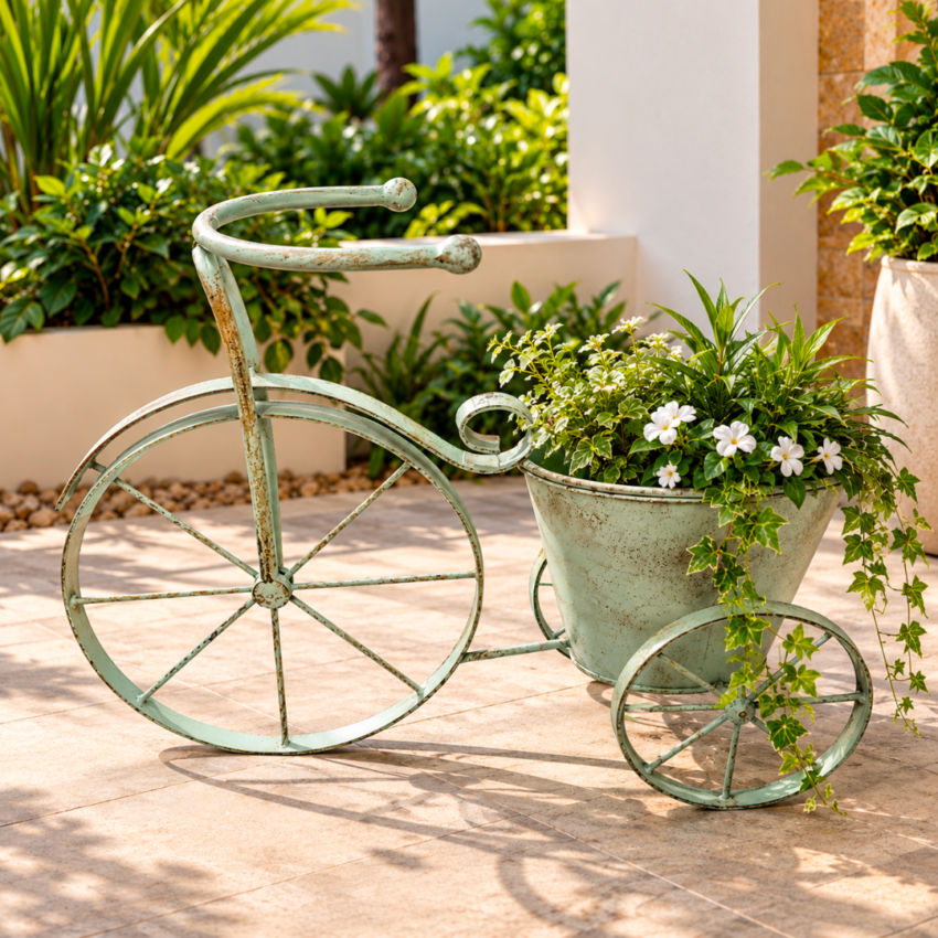 Iron Bike Flower Rack