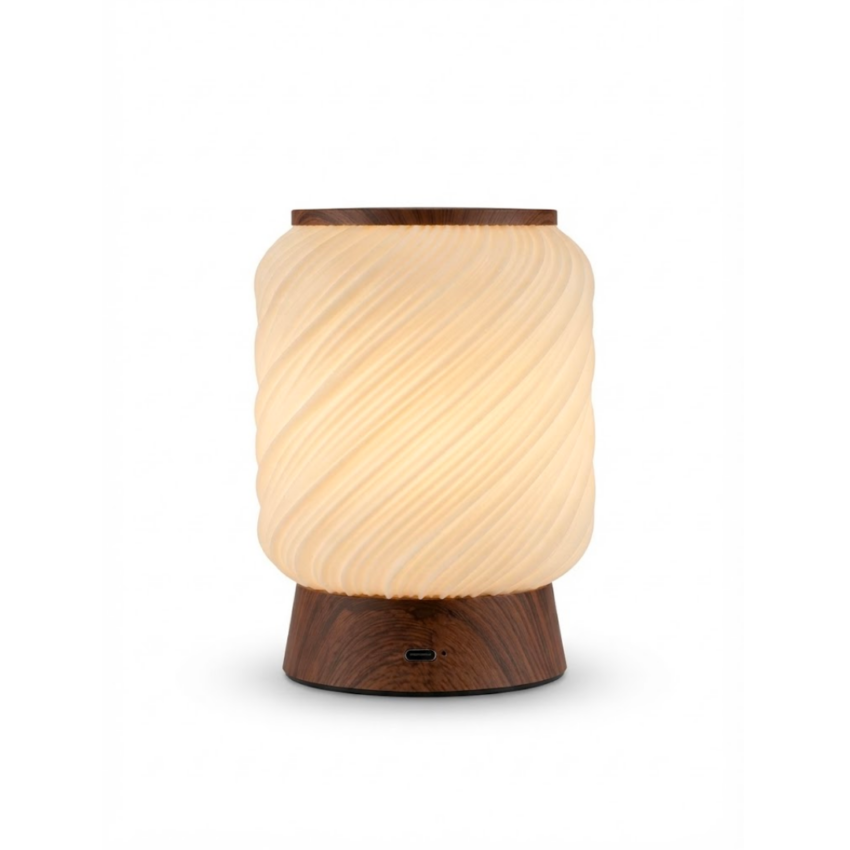 Swirl 6.6" Iron & Plastic USB Desk Lamp w/Battery