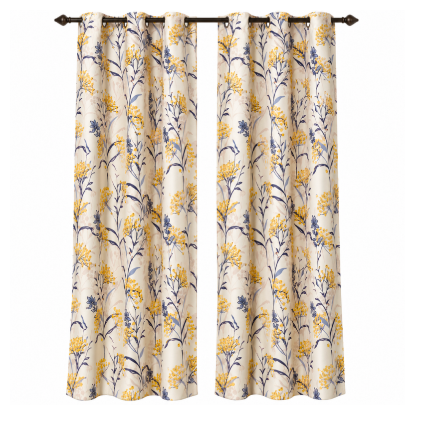 Violet Printed Darkout Grommet Panel - 1Pc / Pack
