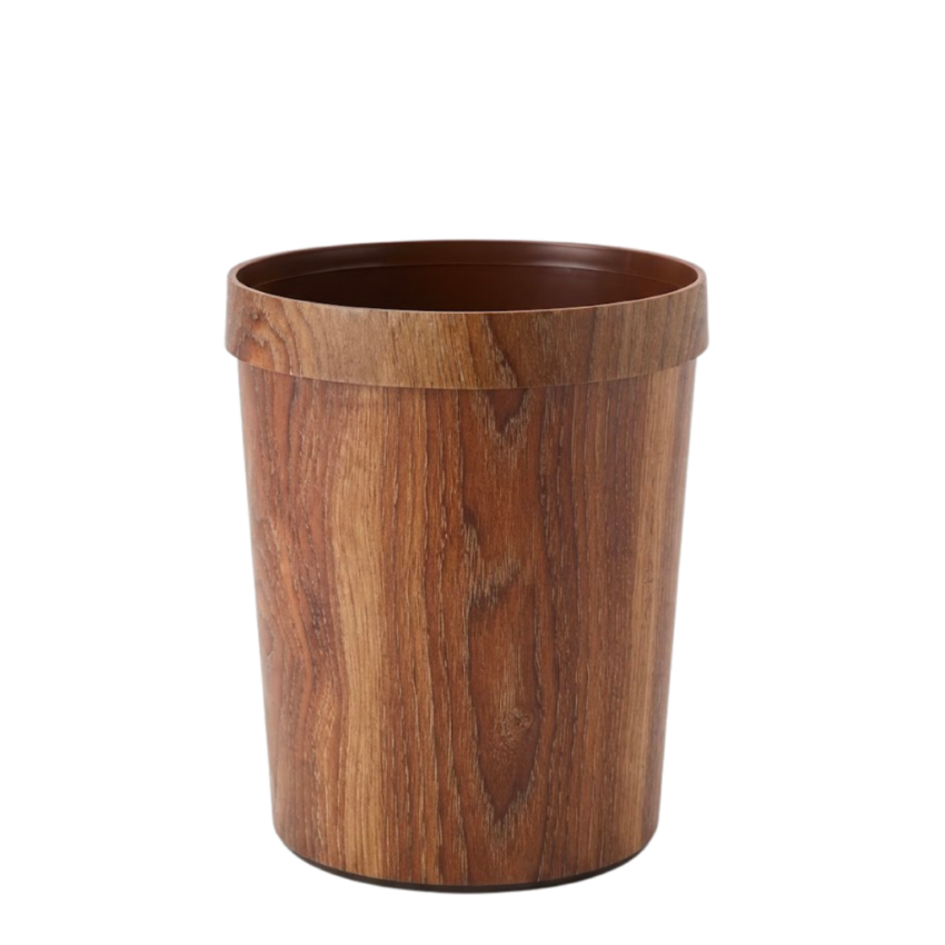 Woodgrain 11" PP Trashbin
