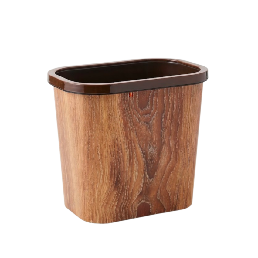 Woodgrain 13x12" PP Trash Can
