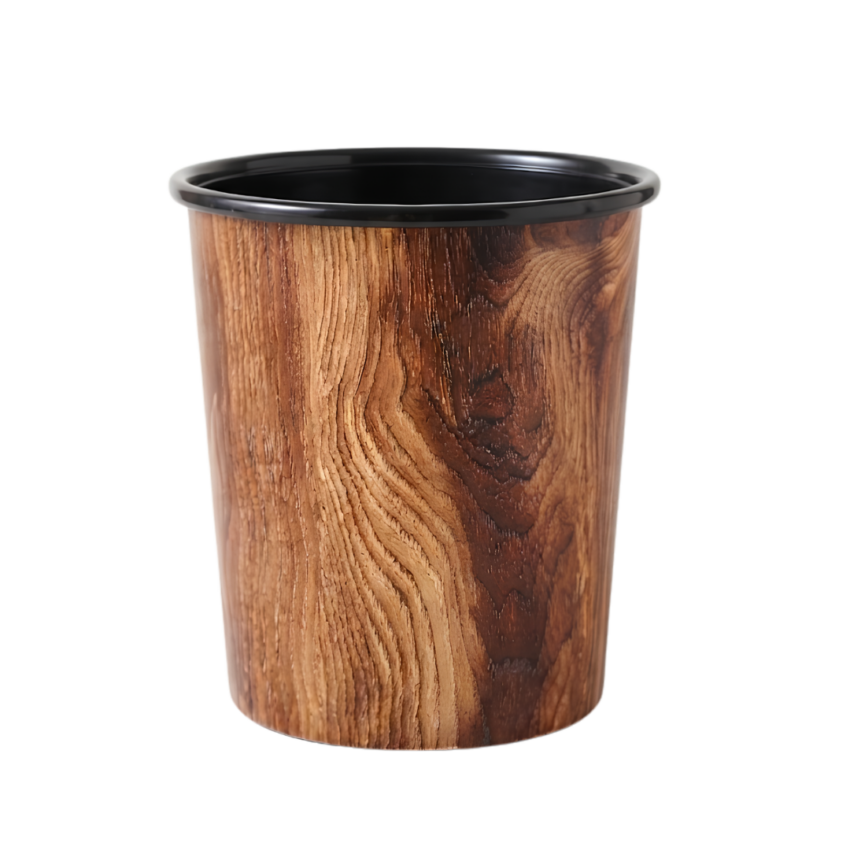 Woodgrain 13x12" PP Trash Can